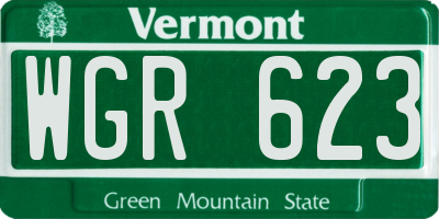 VT license plate WGR623