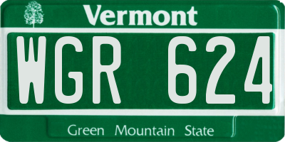 VT license plate WGR624