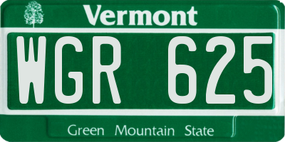 VT license plate WGR625