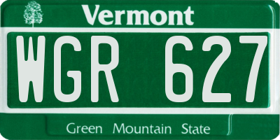 VT license plate WGR627