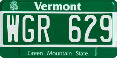 VT license plate WGR629