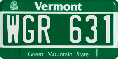 VT license plate WGR631