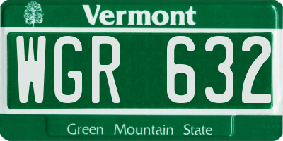 VT license plate WGR632