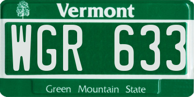 VT license plate WGR633