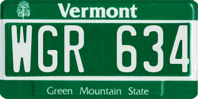 VT license plate WGR634
