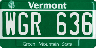 VT license plate WGR636