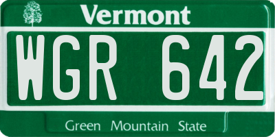 VT license plate WGR642