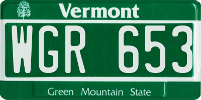 VT license plate WGR653