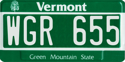 VT license plate WGR655