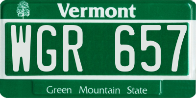 VT license plate WGR657