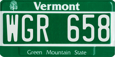VT license plate WGR658