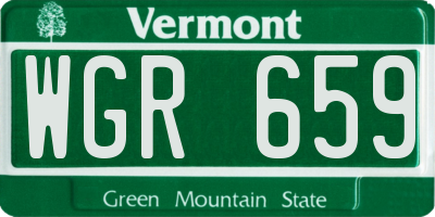 VT license plate WGR659