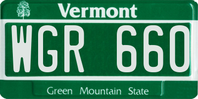 VT license plate WGR660