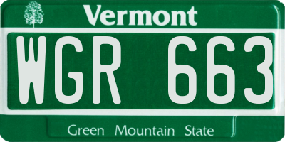 VT license plate WGR663