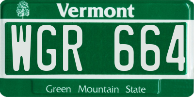 VT license plate WGR664