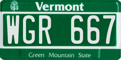 VT license plate WGR667