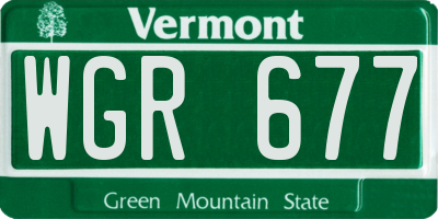 VT license plate WGR677