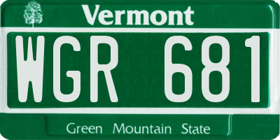 VT license plate WGR681