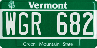VT license plate WGR682