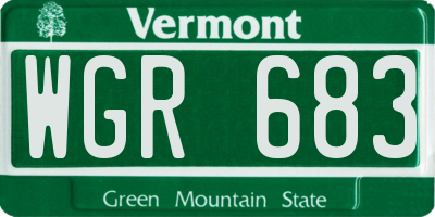 VT license plate WGR683