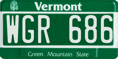 VT license plate WGR686