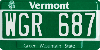 VT license plate WGR687