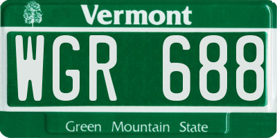 VT license plate WGR688