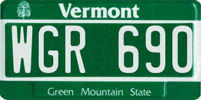 VT license plate WGR690