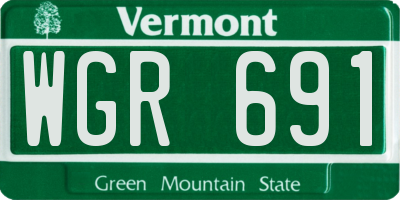 VT license plate WGR691