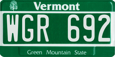 VT license plate WGR692