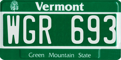 VT license plate WGR693