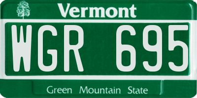VT license plate WGR695