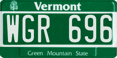 VT license plate WGR696