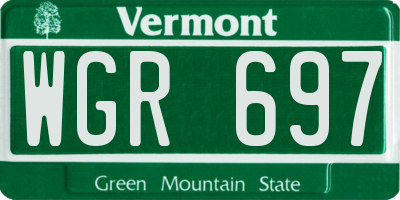 VT license plate WGR697