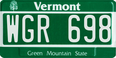 VT license plate WGR698