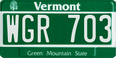 VT license plate WGR703