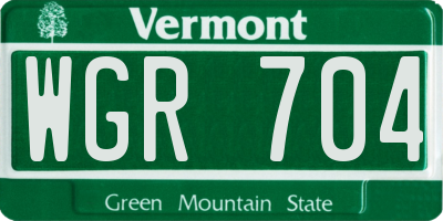 VT license plate WGR704