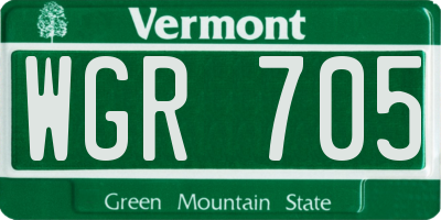 VT license plate WGR705