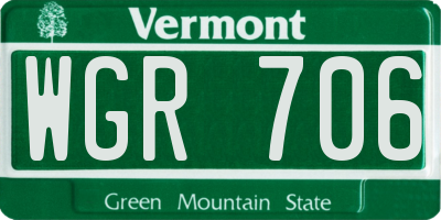 VT license plate WGR706