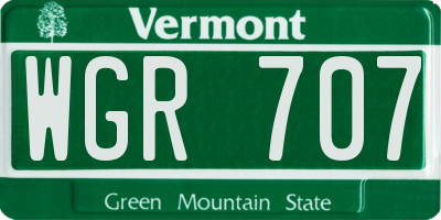 VT license plate WGR707