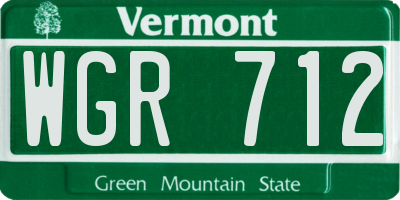 VT license plate WGR712