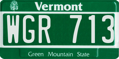 VT license plate WGR713