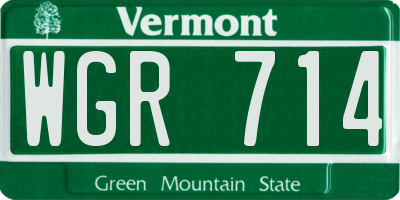 VT license plate WGR714