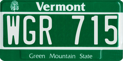 VT license plate WGR715