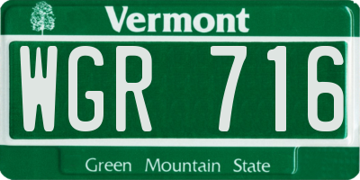 VT license plate WGR716