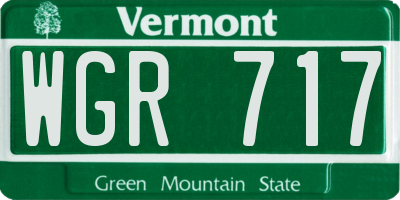 VT license plate WGR717