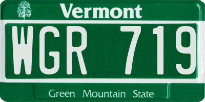 VT license plate WGR719