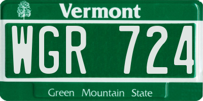 VT license plate WGR724