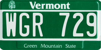 VT license plate WGR729