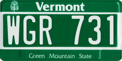 VT license plate WGR731